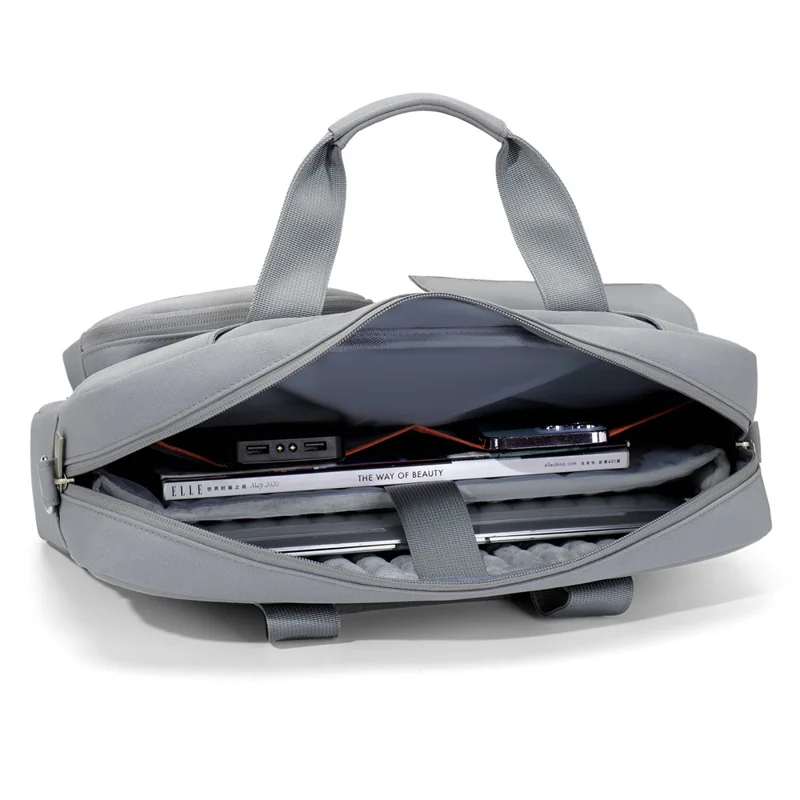 14,3 Zoll Laptoptasche Schultertasche aus Oxford-Stoff Wasserdichte Business-Aktentasche für Notebook - Hellgrau