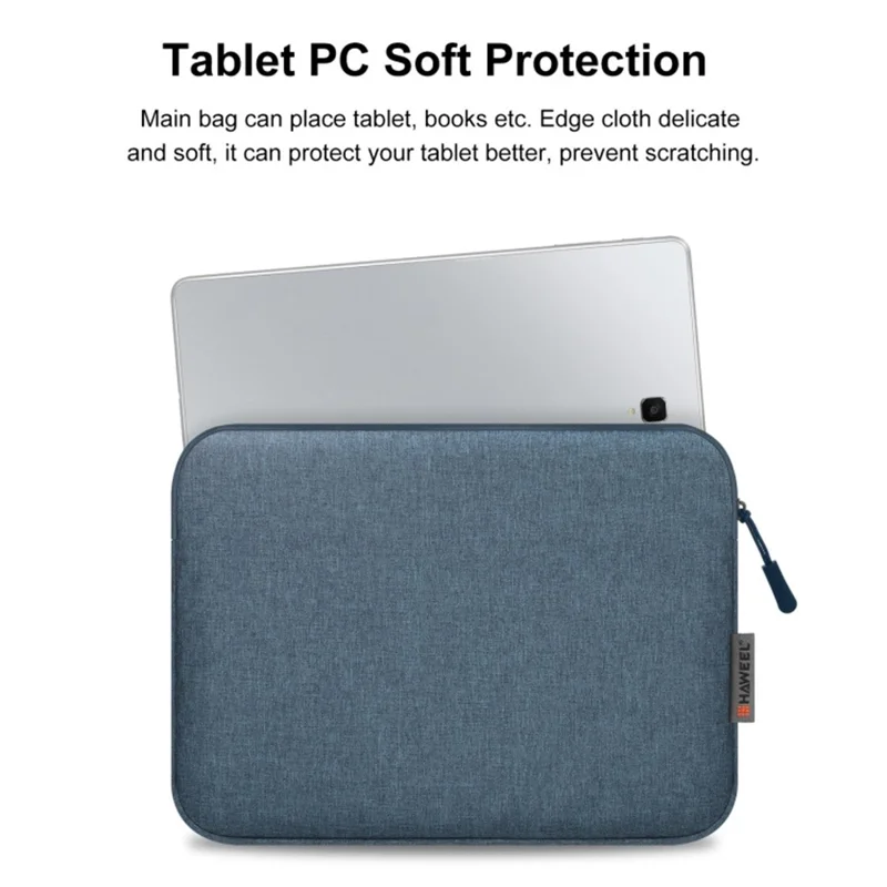 HAWEEL For 9.7-11 Inch Tablets Sleeve Bag Polyester Velvet Lining Protective Pouch, 27.5 x 20.5cm - Blue