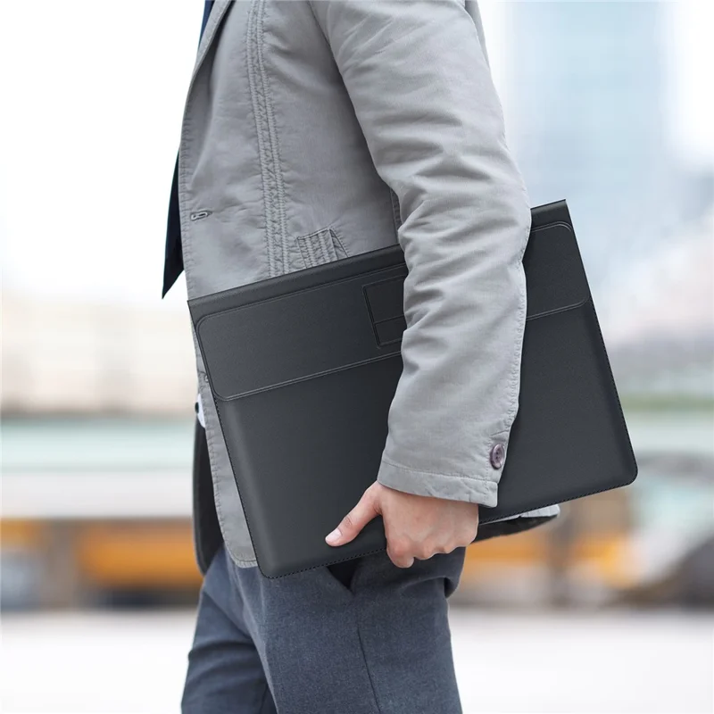 DUX DUCIS AirQ Series for 15 - 16 inch Laptop Sleeve Case with Stand / Wireless Charging - Black