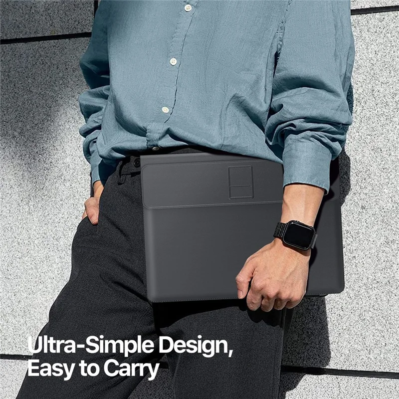 DUX DUCIS AirQ Series for 15 - 16 inch Laptop Sleeve Case with Stand / Wireless Charging - Black