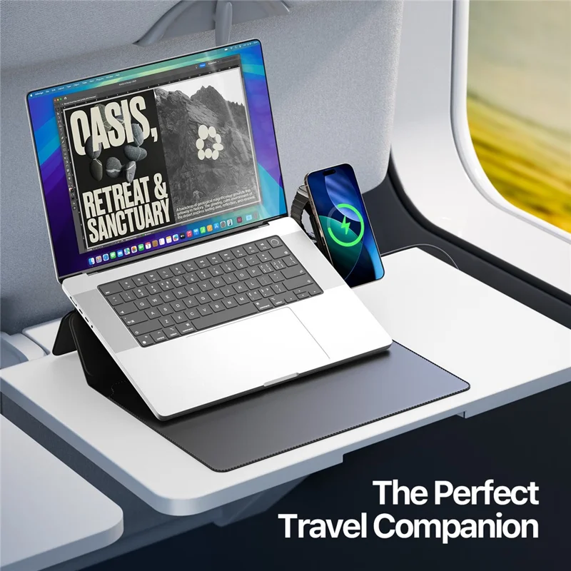 DUX DUCIS AirQ Series for 15 - 16 inch Laptop Sleeve Case with Stand / Wireless Charging - Black