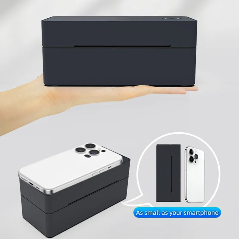 110MM Thermal Label Printer USB + Bluetooth-Compatible High Speed Portable Shipping Bill Printer - White  /  US Plug