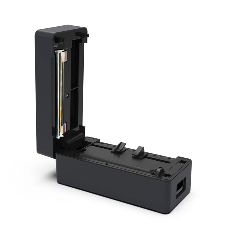 110mm Thermal Label Printer USB Interface Direct Thermal Printing Portable Shipping Bill Printer - Black  /  US Plug