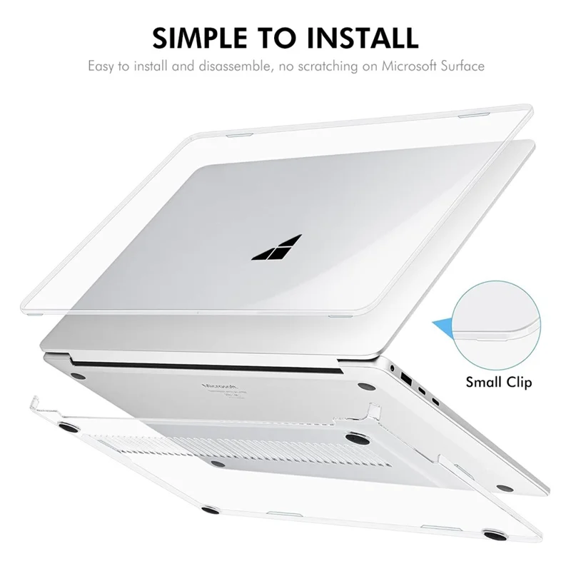 ENKAY HAT PRINCE For Microsoft Surface Laptop 15 (2037) Crystal Laptop Case Hard PC Anti Scratch Shockproof Cover - Black