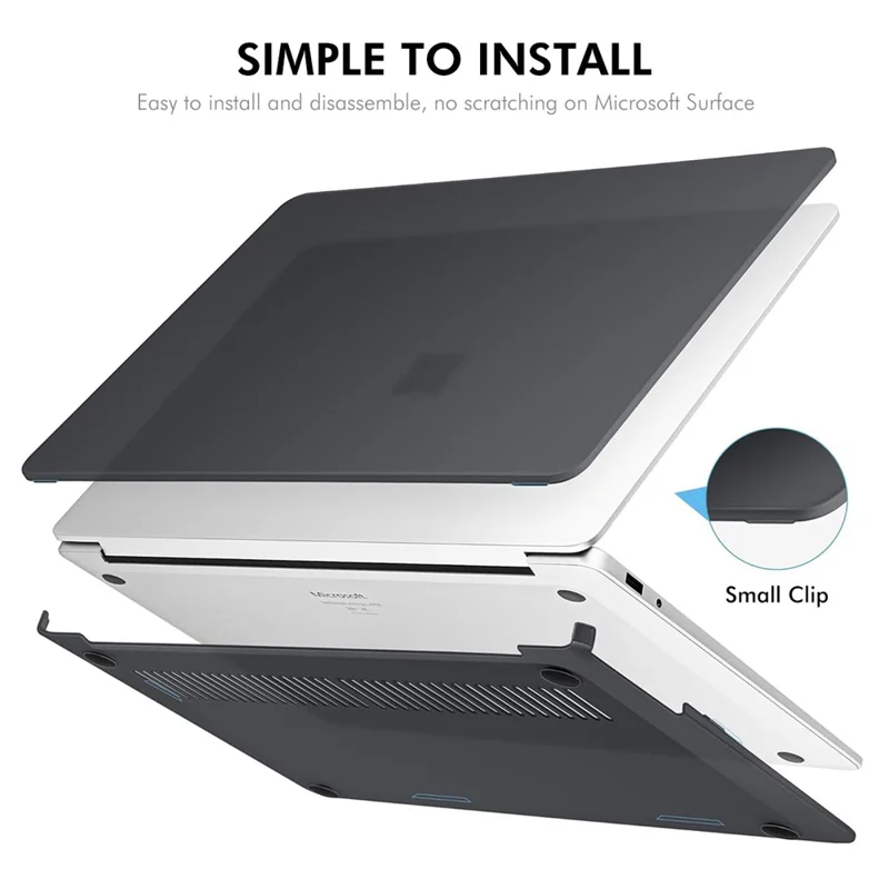 ENKAY HAT PRINCE For Microsoft Surface Laptop 13 (2095) Matte Laptop Case Hard PC Anti-fingerprint Shockproof Cover - Black