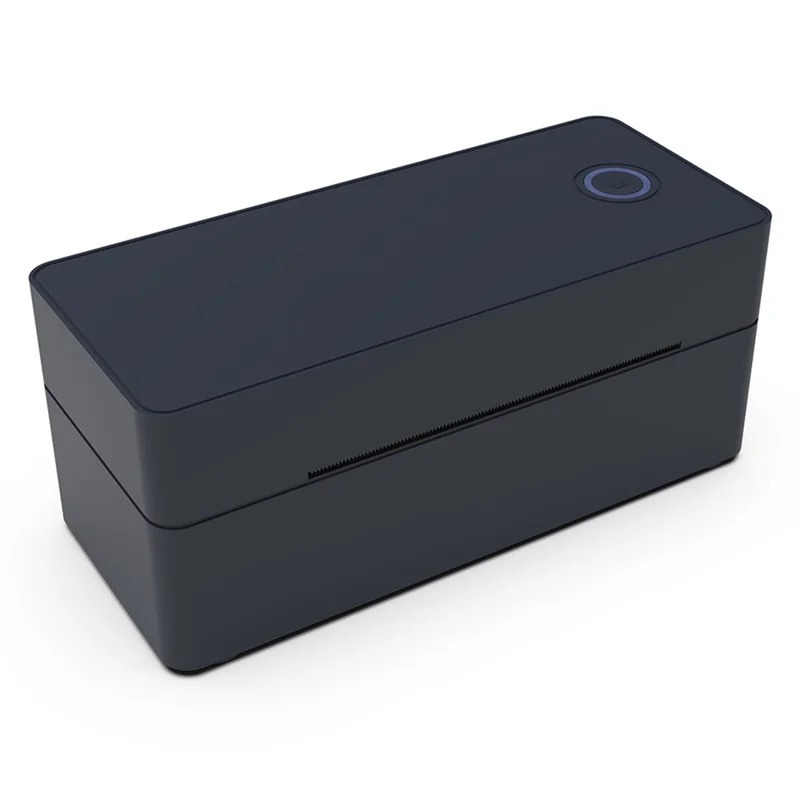 ZJ-9260 110 mm papierloser Etikettendrucker 160 mm/s 203 DPI Direkt-Thermal-Etikettendrucker mit USB-Anschluss und Standfuß – US-Stecker / Schwarz