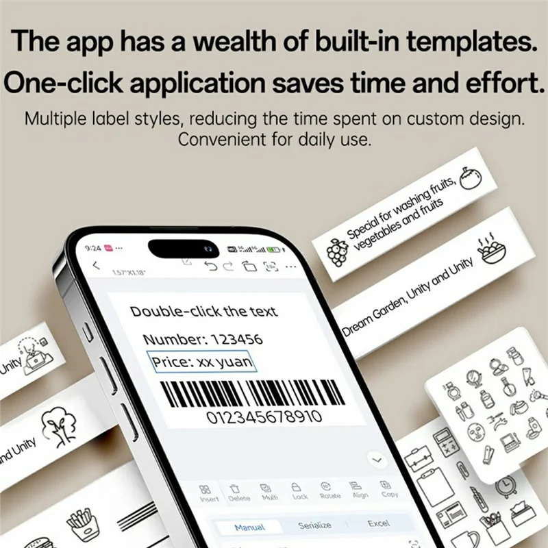 YESIDO SP10 Portable Thermal Label Printer Wireless High Resolution 203 DPI Mini Printer