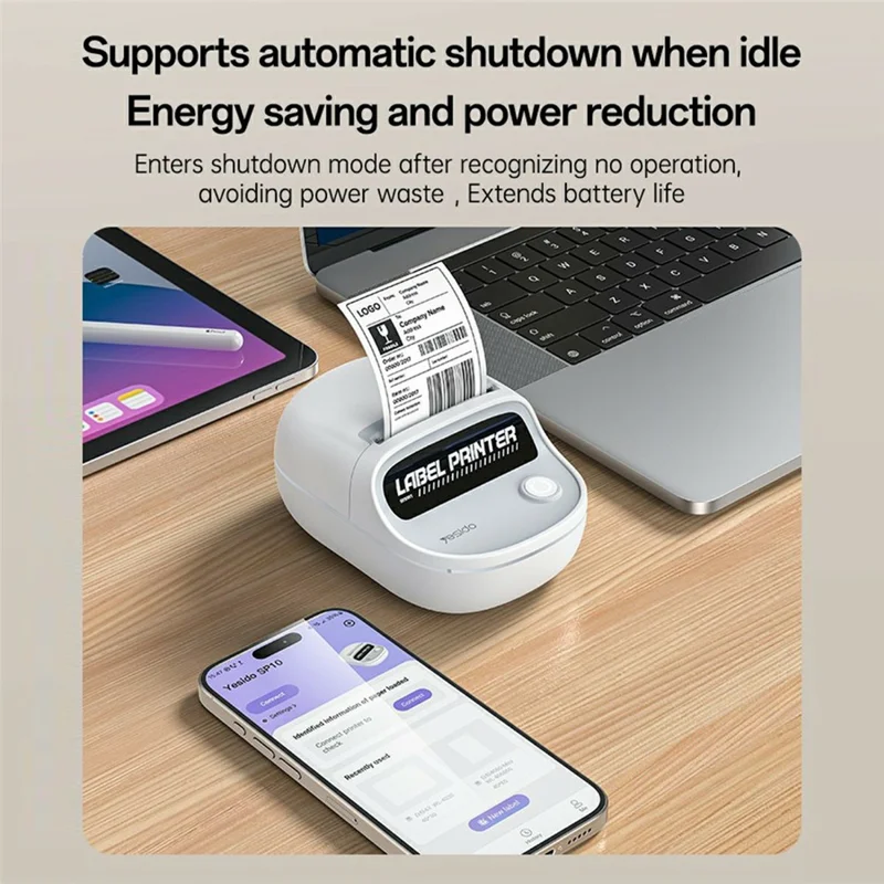 YESIDO SP10 Portable Thermal Label Printer Wireless High Resolution 203 DPI Mini Printer