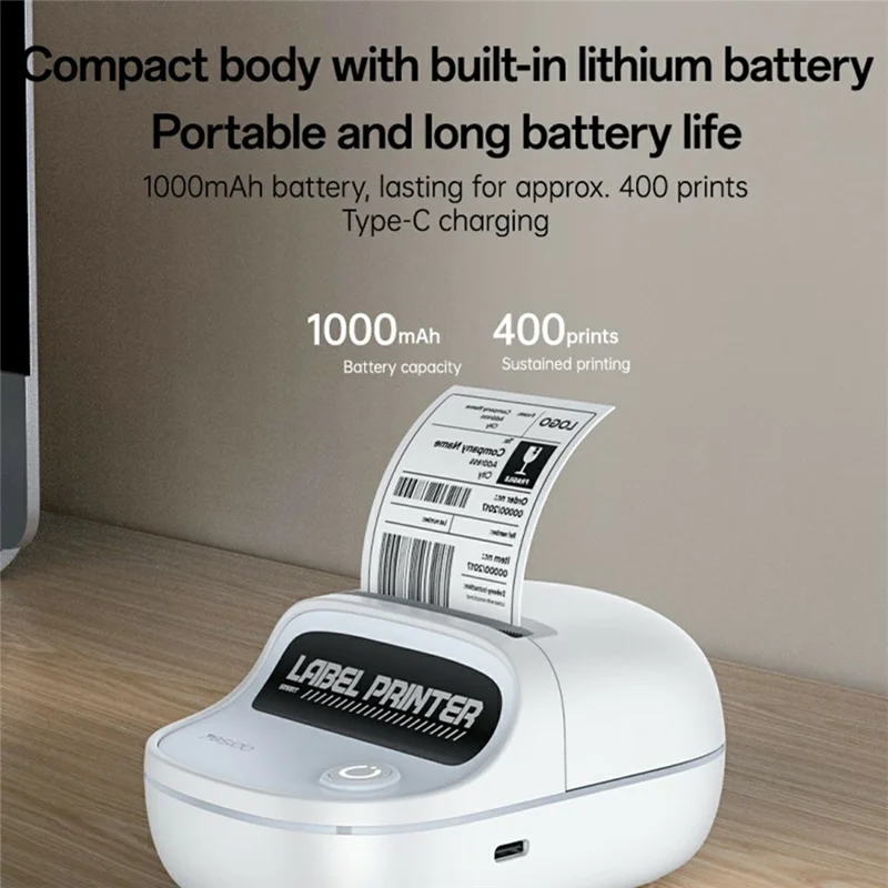 YESIDO SP10 Portable Thermal Label Printer Wireless High Resolution 203 DPI Mini Printer