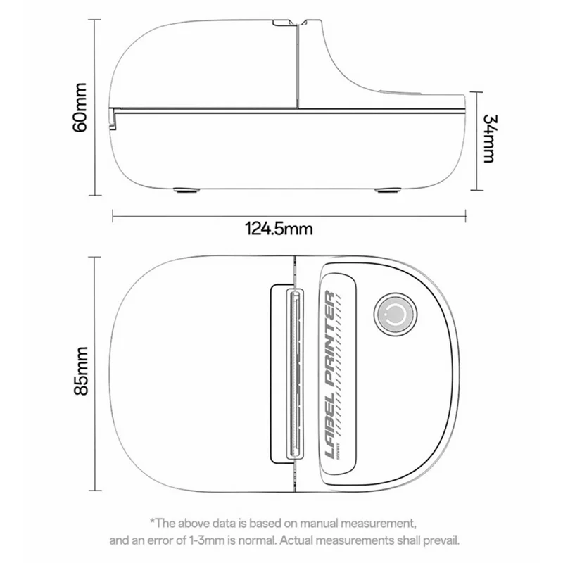 YESIDO SP10 Portable Thermal Label Printer Wireless High Resolution 203 DPI Mini Printer