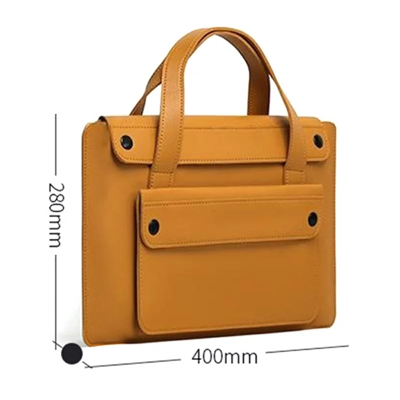 For 15  /  16 Inch Laptop Tote Bag Accordion Design Single Layer Pocket Large Capacity Notebook Handbag - Green