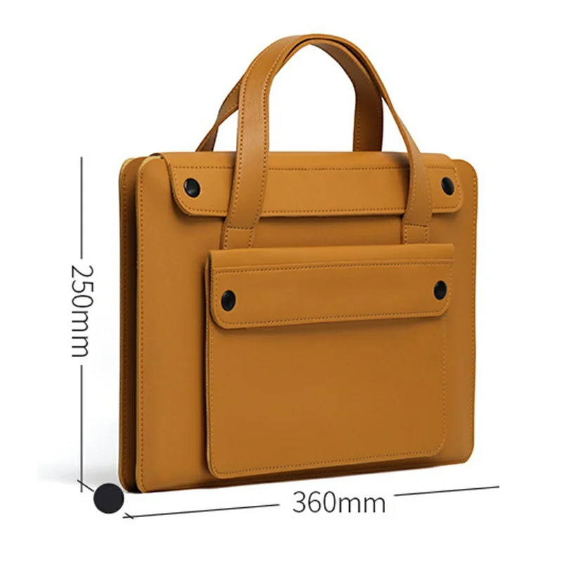 Borsa per Laptop da 13,3 / 14 Pollici in PU Pelle con Doppia Tasca, Design Fisarmonica con Multi-Scomparto, Borsa Tote Universale - Verde