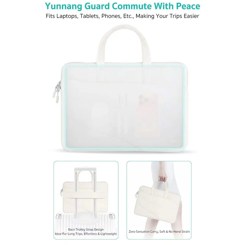 COTECI 15 - 16 Inch Laptop Sleeve Bag Shockproof Travel Bag Notebook Handbag - Beige