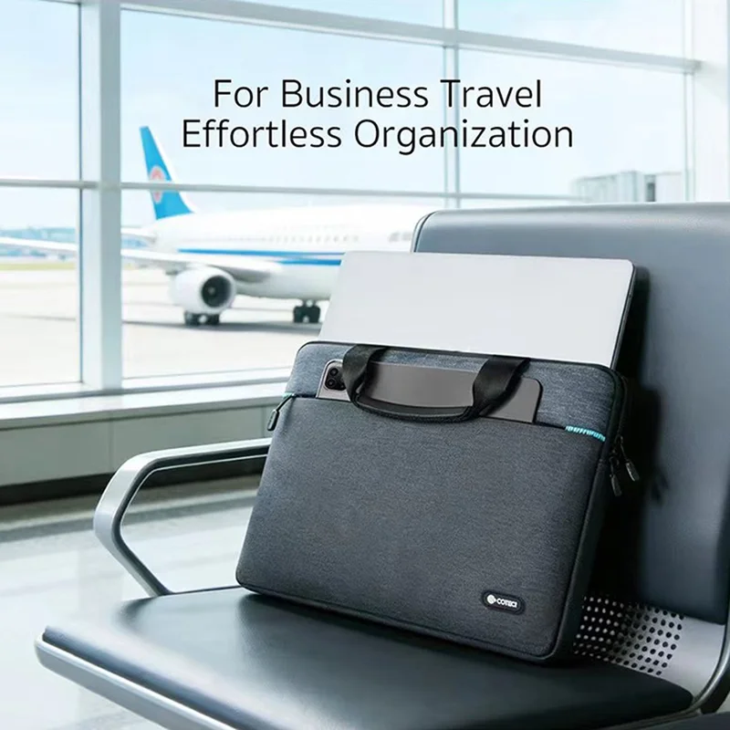 COTECI 13 - 14 Inch Laptop Bag Notebook Carrying Bag Handbag for Business Office Work - Dark Grey