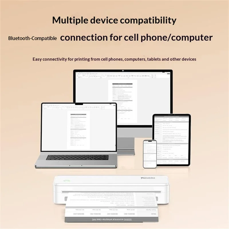 YESIDO SP11 A4 Thermal Printer Portable Bluetooth-compatible Battery Powered Printing Machine for Office