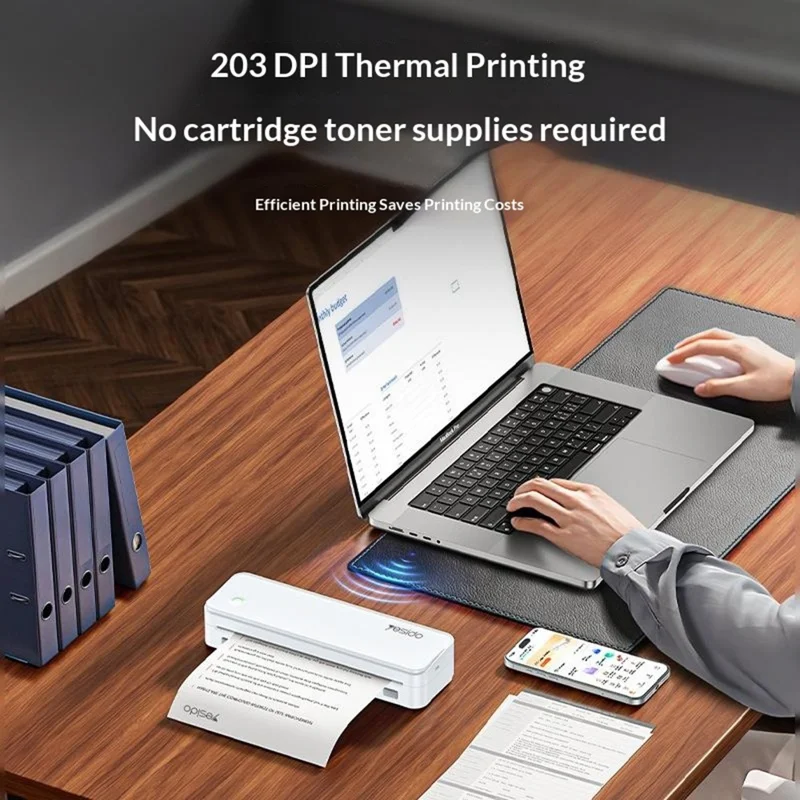 YESIDO SP11 A4 Thermal Printer Portable Bluetooth-compatible Battery Powered Printing Machine for Office