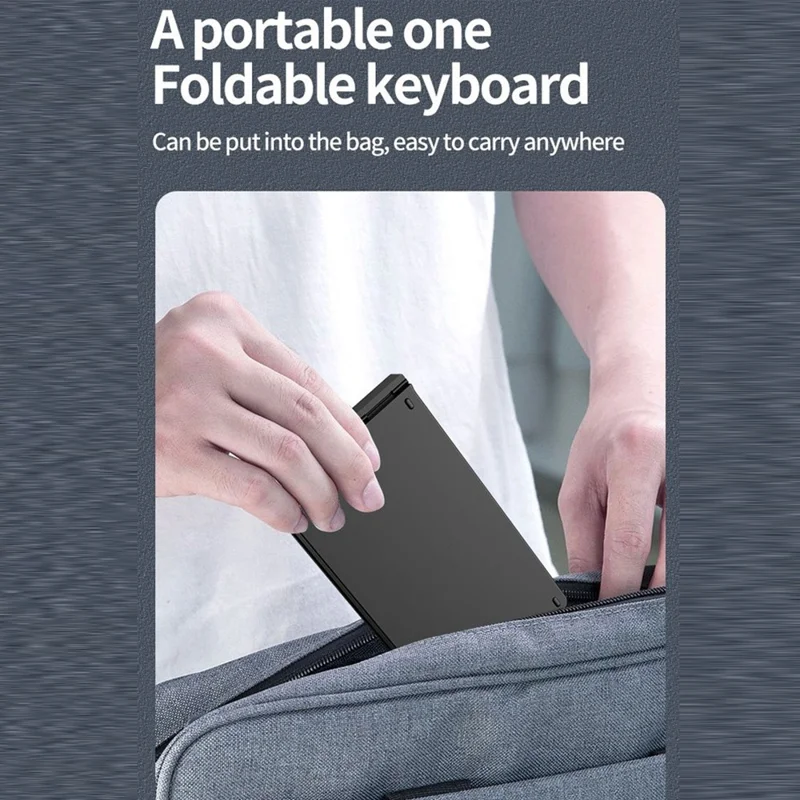 KB018 Мини Портативная Складная Беспроводная Клавиатура и Компьютерная Мышиная Система Bluetooth-совместимая 2.4G, для Дома и Офиса — Черный