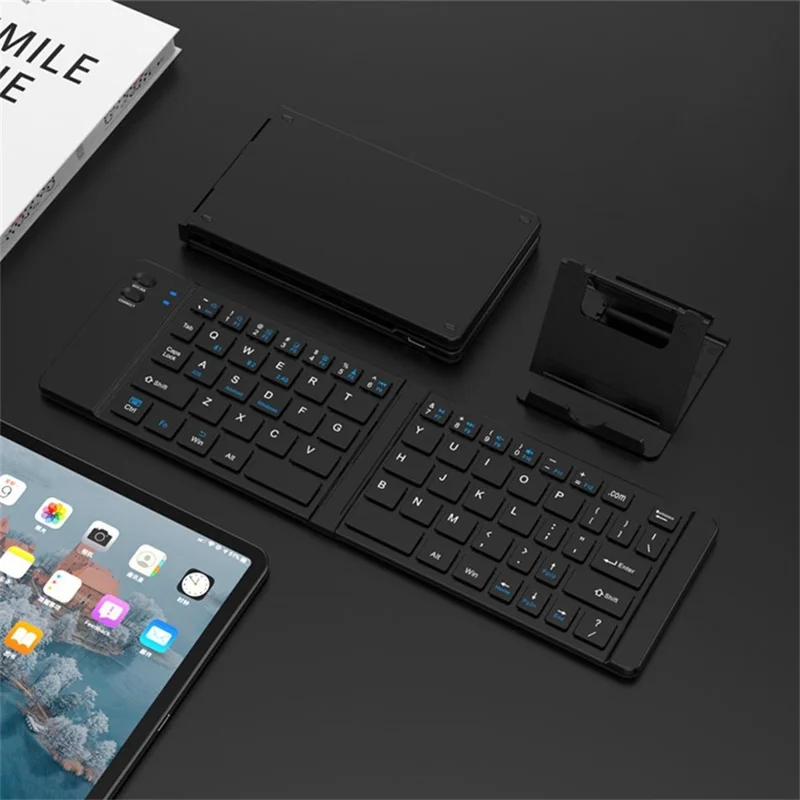 KB018 Мини Портативная Складная Беспроводная Клавиатура и Компьютерная Мышиная Система Bluetooth-совместимая 2.4G, для Дома и Офиса — Черный