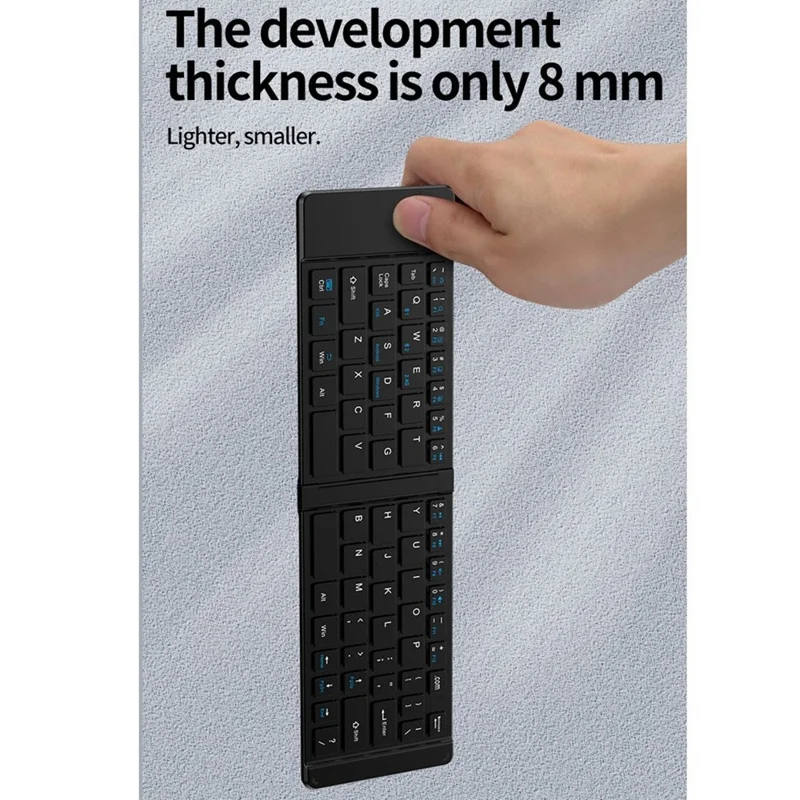 KB018 Mini przenośna składana klawiatura bezprzewodowa z obsługą Bluetooth i zgodna z 2.4G zestaw klawiatura + mysz do domu i biura - Szary