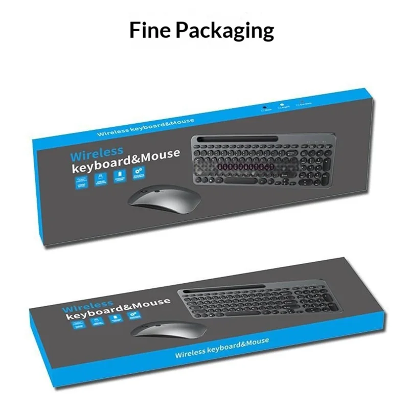 Беспроводной набор клавиатура и мышь KS184, двухрежимный, с кармашком для карт, ножничная клавиатура, комплект клавиатуры и мыши для компьютера, планшета, телефона — черный