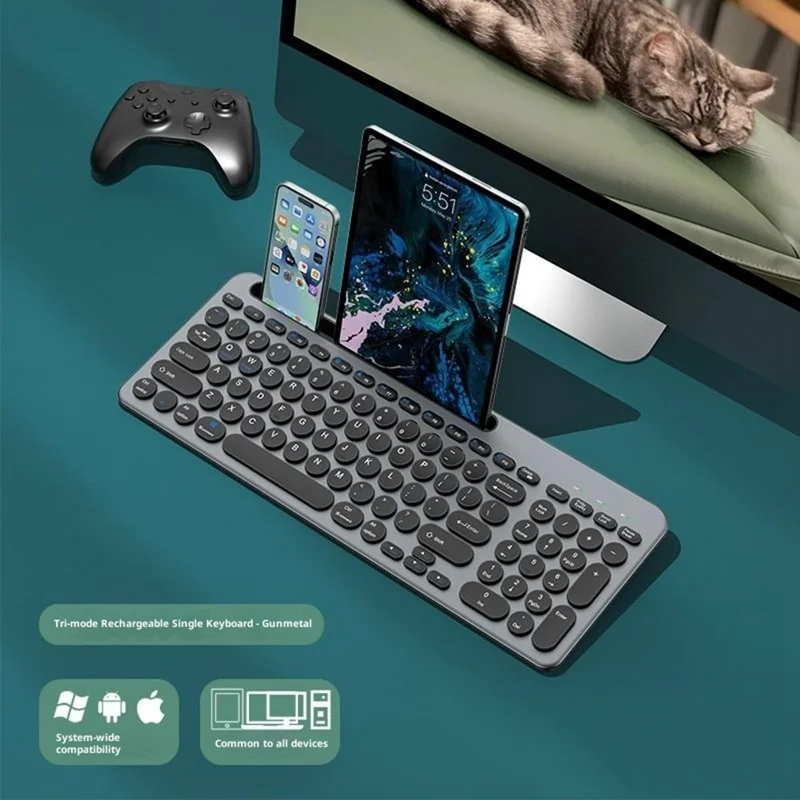 Беспроводной набор клавиатура и мышь KS184, двухрежимный, с кармашком для карт, ножничная клавиатура, комплект клавиатуры и мыши для компьютера, планшета, телефона — черный