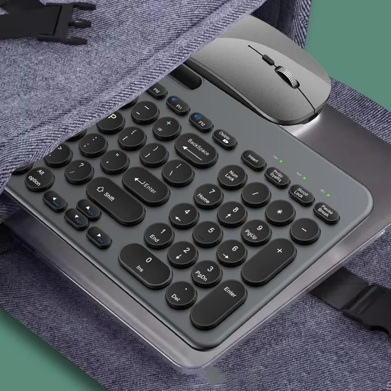 Беспроводной набор клавиатура и мышь KS184, двухрежимный, с кармашком для карт, ножничная клавиатура, комплект клавиатуры и мыши для компьютера, планшета, телефона — черный