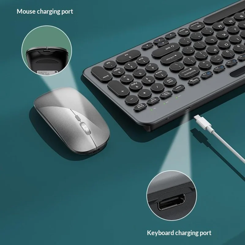 Беспроводной набор клавиатура и мышь KS184, двухрежимный, с кармашком для карт, ножничная клавиатура, комплект клавиатуры и мыши для компьютера, планшета, телефона — черный