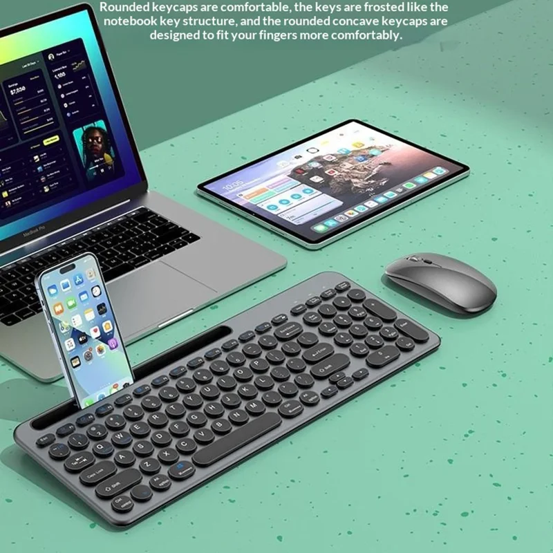 Беспроводной набор клавиатура и мышь KS184, двухрежимный, с кармашком для карт, ножничная клавиатура, комплект клавиатуры и мыши для компьютера, планшета, телефона — черный