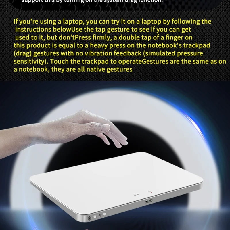 T8100 Bezdłutowa deska dotykowa z trzema trybami połączenia, zgodna z Bluetooth, 2,4 GHz, USB-C, szklana, wielozadaniowa, dla Windows i Mac – srebrna