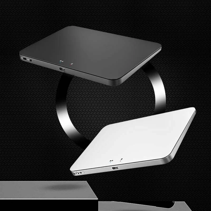 T8100 Bezdłutowa deska dotykowa z trzema trybami połączenia, zgodna z Bluetooth, 2,4 GHz, USB-C, szklana, wielozadaniowa, dla Windows i Mac – srebrna