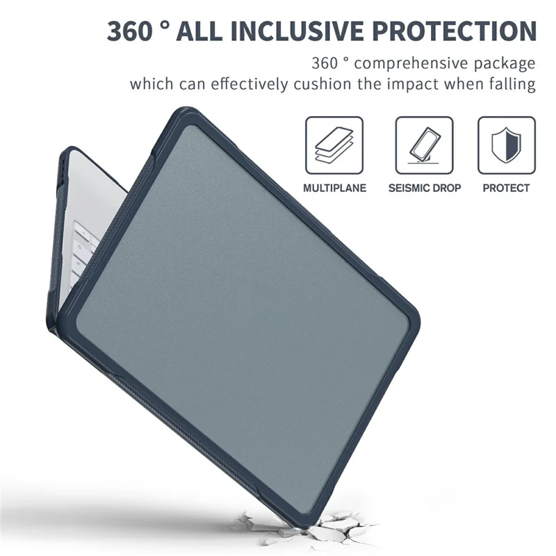 Coque pour MacBook Neo 13 pouces (2026), structure 3 couches, protection antichoc et anti-rayures en PC + TPU - Bleu