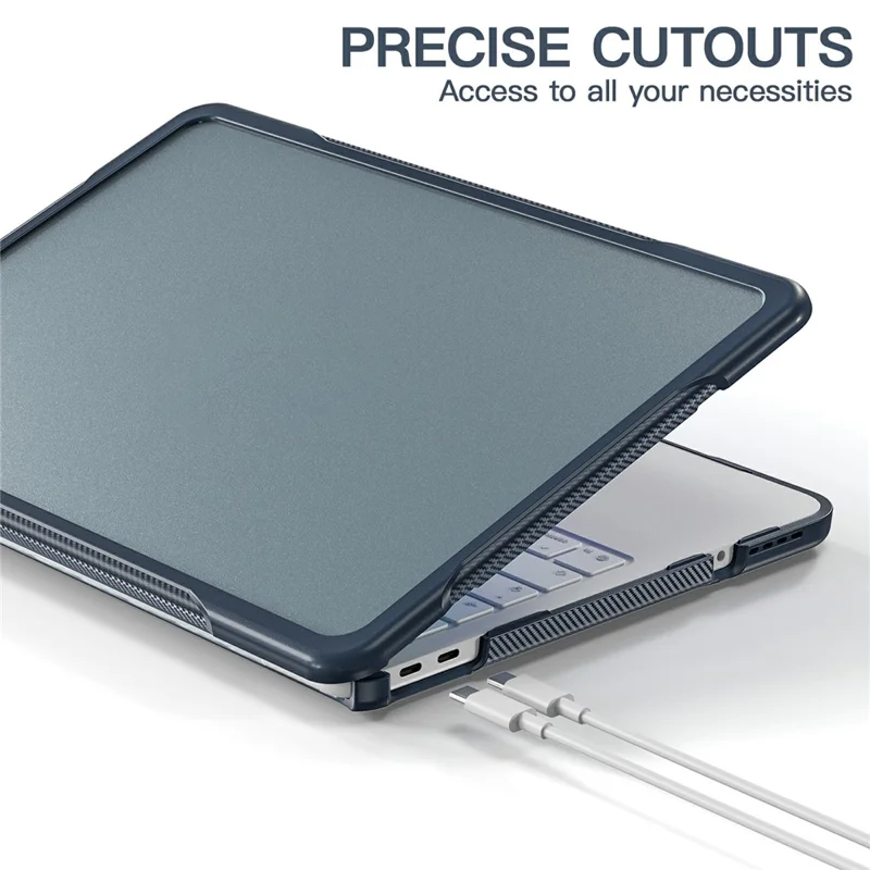 Coque pour MacBook Neo 13 pouces (2026), structure 3 couches, protection antichoc et anti-rayures en PC + TPU - Bleu