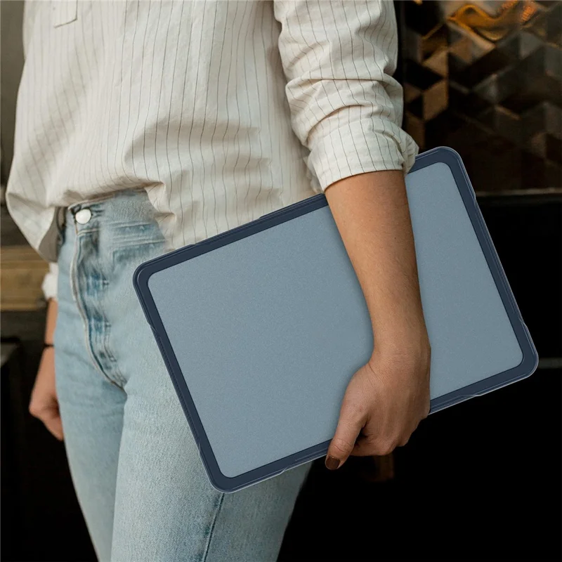 Coque pour MacBook Neo 13 pouces (2026), structure 3 couches, protection antichoc et anti-rayures en PC + TPU - Bleu