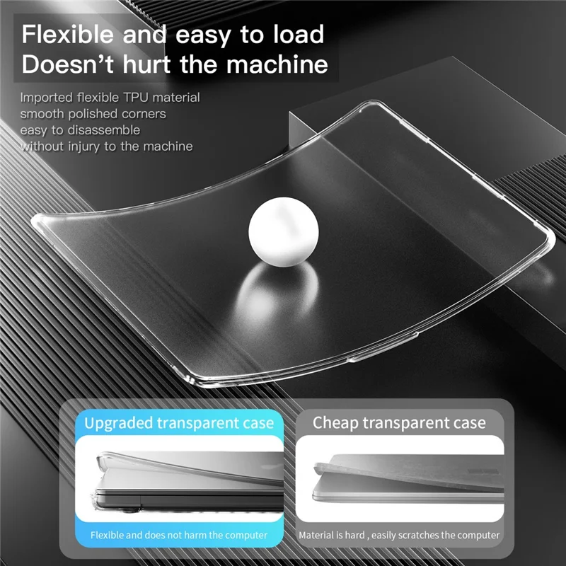 Protective Case for MacBook Pro 14 inch (2026) / (2025) / (2024) / (2023) / (2022) / (2021) Drop Proof Matte PC + TPU Laptop Cover - Transparent