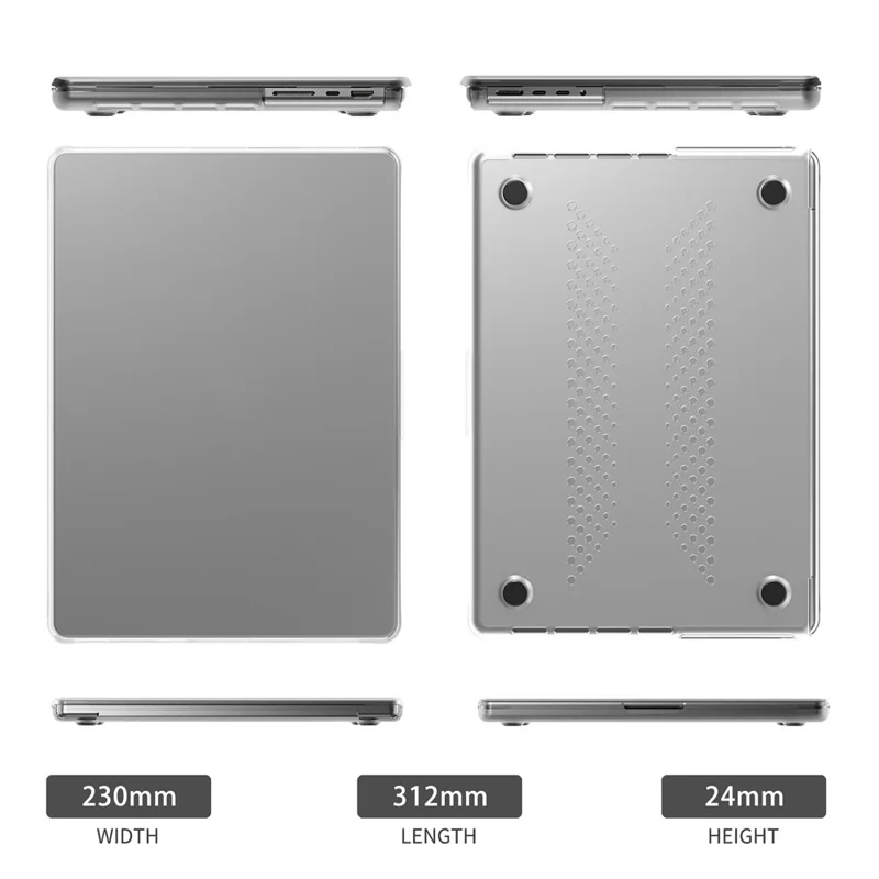 Protective Case for MacBook Pro 14 inch (2026) / (2025) / (2024) / (2023) / (2022) / (2021) Drop Proof Matte PC + TPU Laptop Cover - Transparent