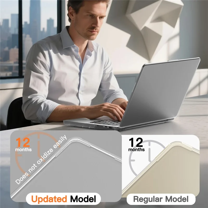 Protective Case for MacBook Pro 14 inch (2026) / (2025) / (2024) / (2023) / (2022) / (2021) Drop Proof Matte PC + TPU Laptop Cover - Transparent