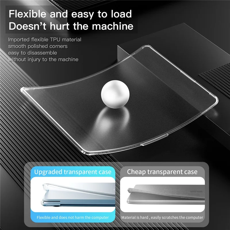 Protective Case for MacBook Air 13 inch (2026) / (2025) / (2024) / (2022) Drop Proof Matte PC + TPU Laptop Cover - Transparent
