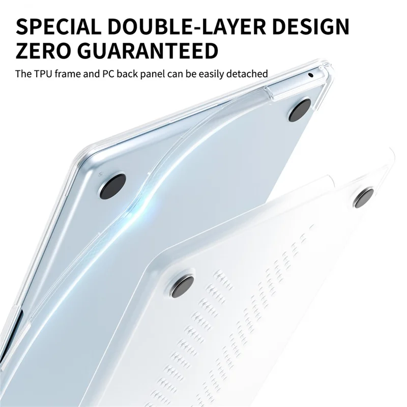 Protective Case for MacBook Air 13 inch (2026) / (2025) / (2024) / (2022) Drop Proof Matte PC + TPU Laptop Cover - Transparent