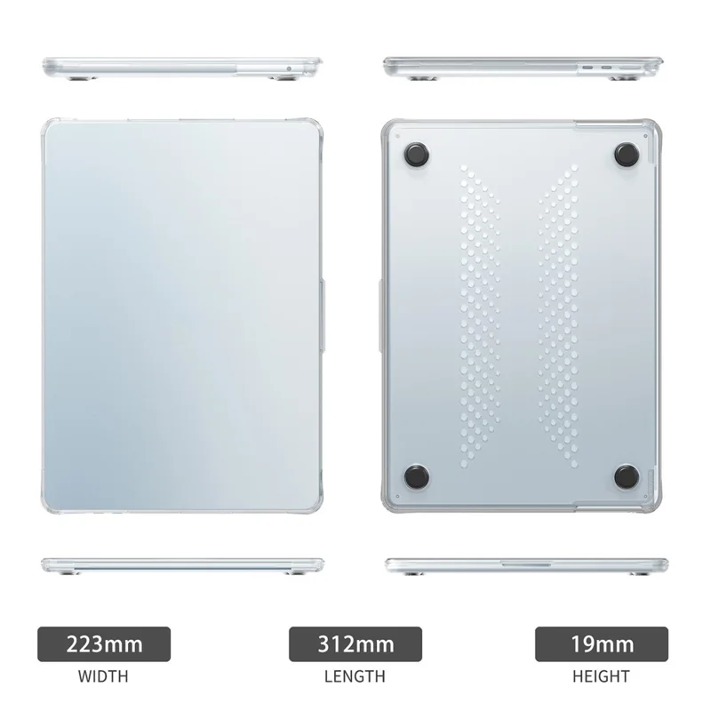 Protective Case for MacBook Air 13 inch (2026) / (2025) / (2024) / (2022) Drop Proof Matte PC + TPU Laptop Cover - Transparent