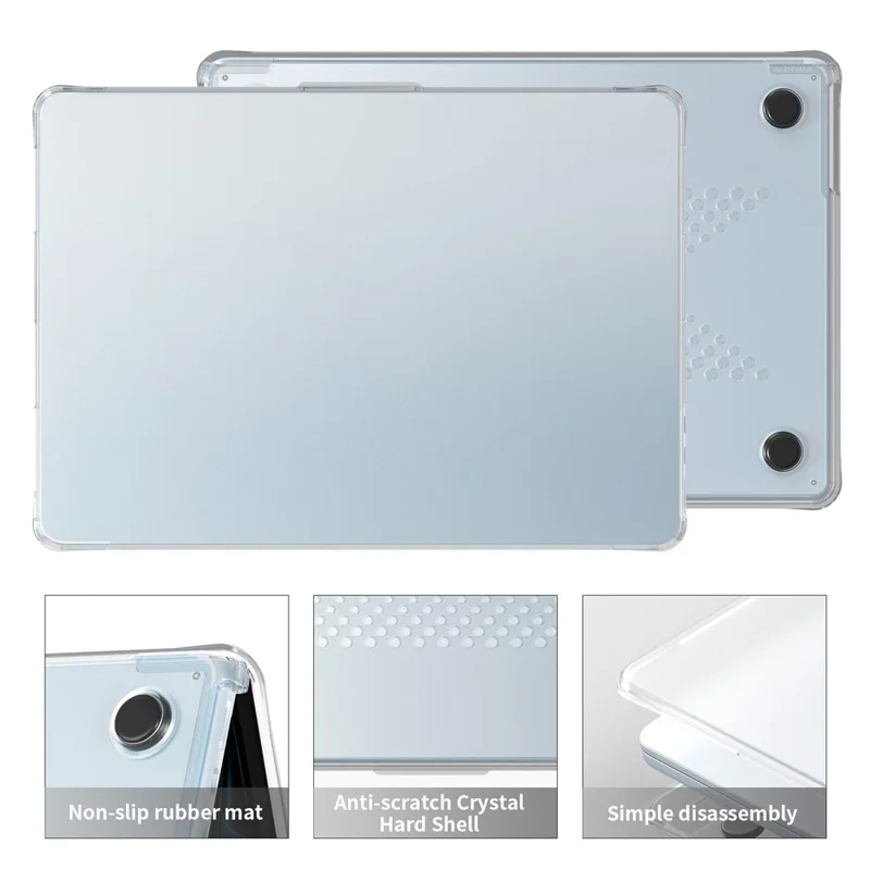 Protective Case for MacBook Air 13 inch (2026) / (2025) / (2024) / (2022) Drop Proof Matte PC + TPU Laptop Cover - Transparent