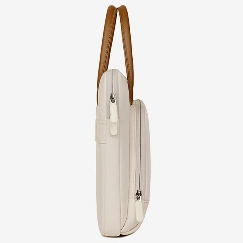 C100 Laptop Handheld Bag for 14-14.6 Inch Notebook Triple Layer Protection Protective Sleeve Bag Portable Computer Case Carrying Briefcase - Beige
