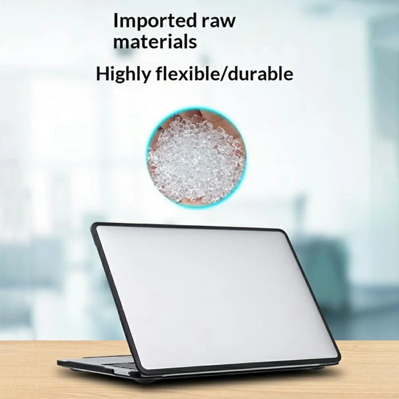 Laptop Protective Case For MacBook Pro 14 inch (2026) / (2025) / (2024) / (2023) / (2022) / (2021) TPU+PC Frosted Matte Hard Shell Cover - TPU Black Edges + Transparent PC - 3