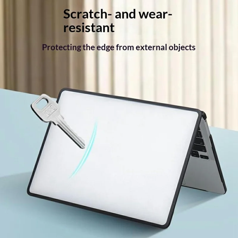 Laptop Protective Case For MacBook Pro 14 inch (2026) / (2025) / (2024) / (2023) / (2022) / (2021) TPU+PC Frosted Matte Hard Shell Cover - TPU Black Edges + Transparent PC - 4