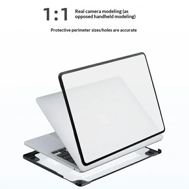 Laptop Protective Case For MacBook Pro 14 inch (2026) / (2025) / (2024) / (2023) / (2022) / (2021) TPU+PC Frosted Matte Hard Shell Cover - TPU Black Edges + Transparent PC - 6