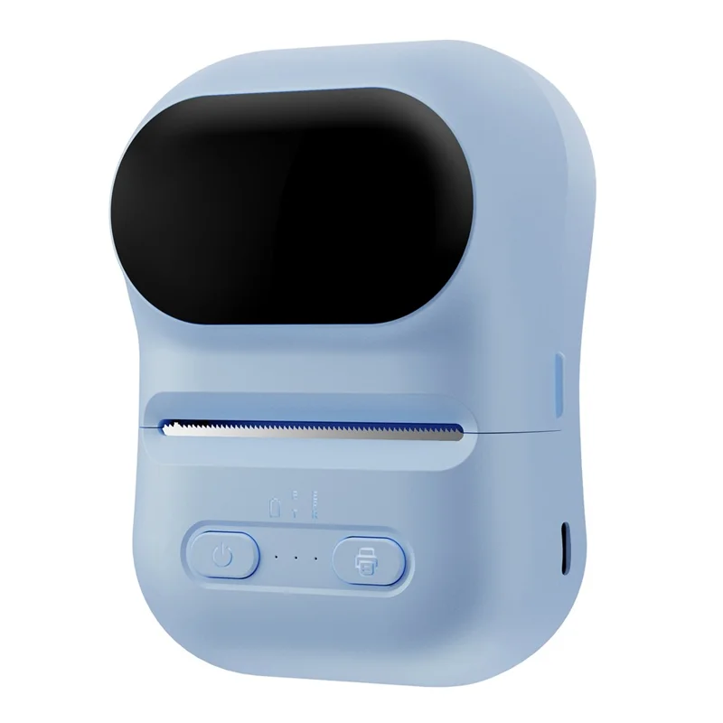 Imprimante à étiquettes thermique portable P5 203DPI Bluetooth sans fil batterie 1300mAh imprimante portable pour domicile et bureau - Bleu