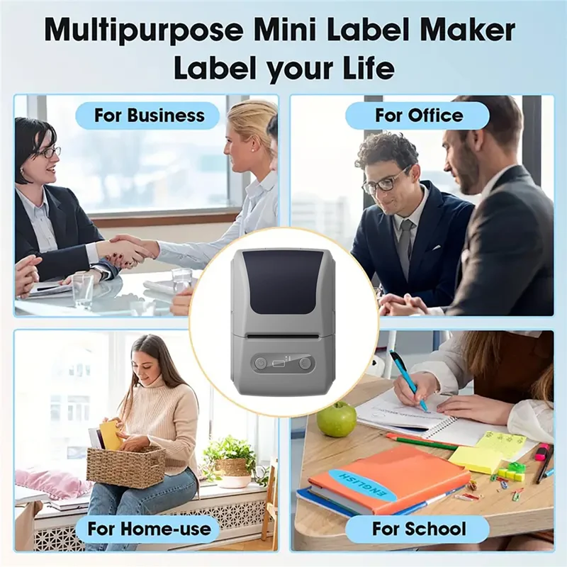 P1 Mini Thermal Label Printer 203DPI 1200mAh Bluetooth-compatible Portable Sticker Maker Handheld Printer - Black