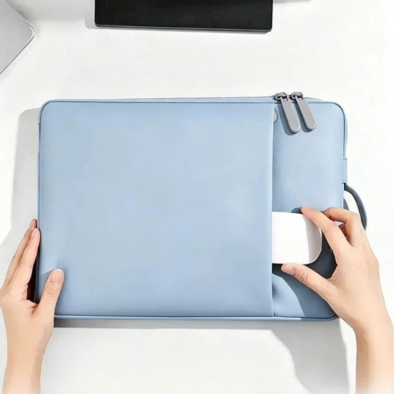 Multi-Function Laptop Sleeve Bag for 11-13 Inch Notebook Tablet Portable Handle Waterproof Shockproof Storage Case - Blue