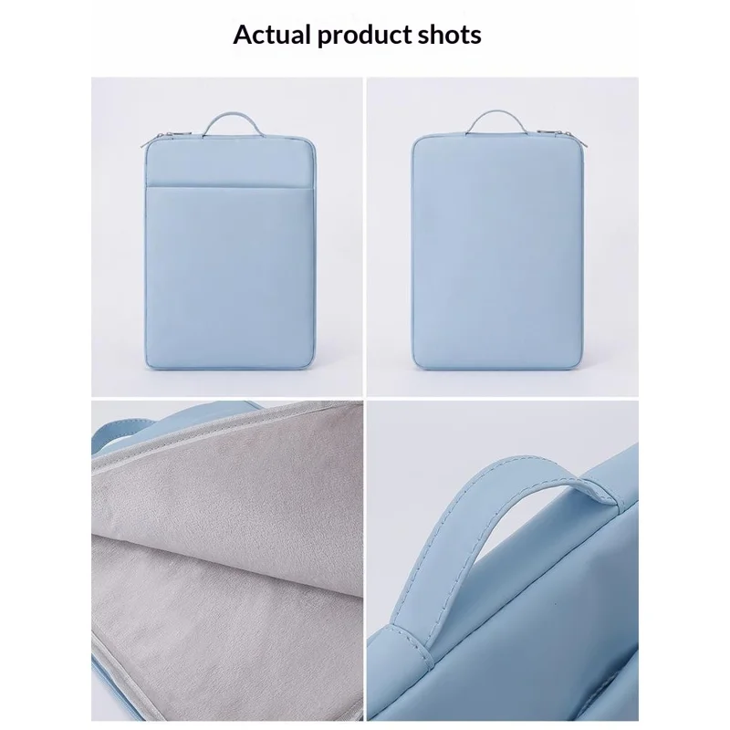 Multi-Function Laptop Sleeve Bag for 15-15.6 Inch Notebook Tablet Portable Handle Waterproof Shockproof Storage Case - Blue