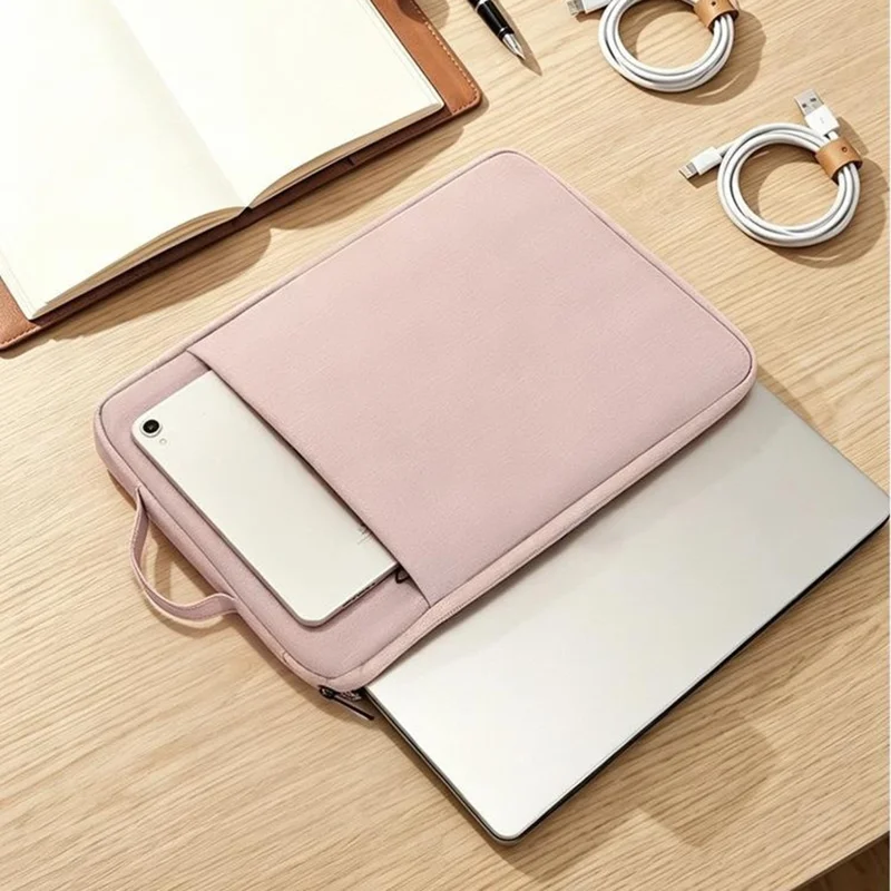 Laptop Sleeve Case for 11-13 inch Notebook Computer Lightweight Portable Carrying Bag with Handle - Pink