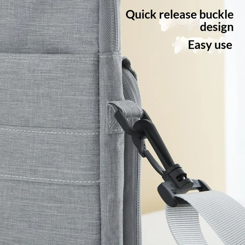 Crossbody Laptop Bag for 17 inch Notebook Magic Tape Closure Large Capacity Computer Tablet Bag with Adjustable Strap - Grey